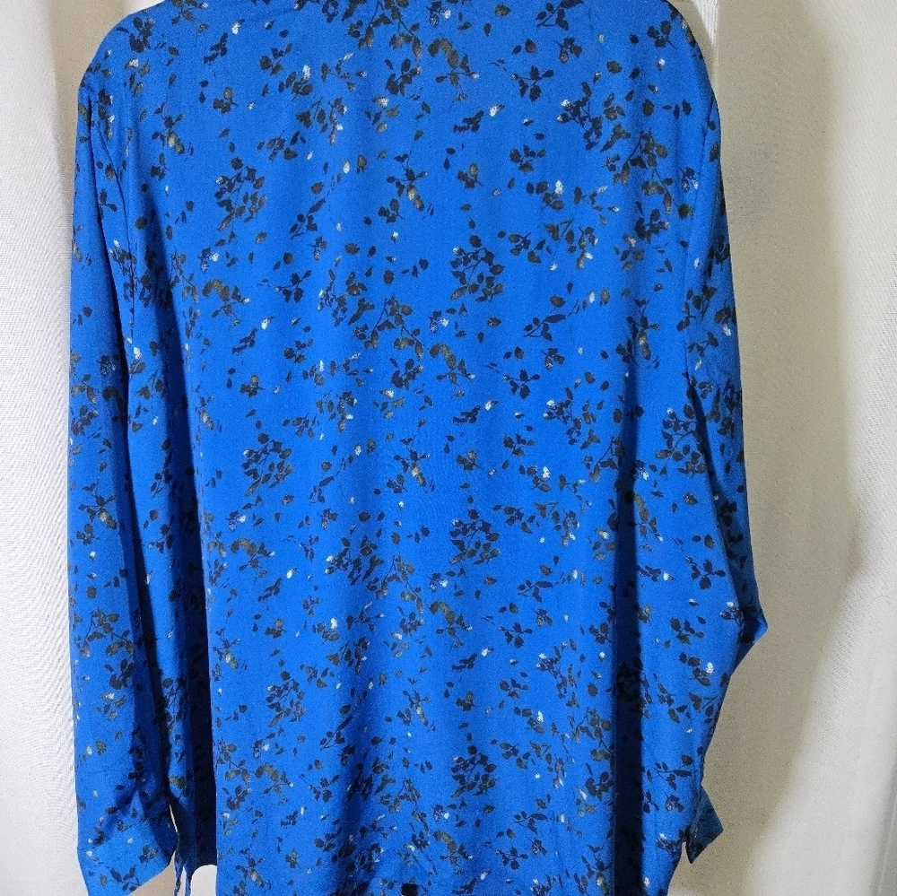 Blair Vibrant Blue Floral Shirt Tunic - Picture 3 of 3